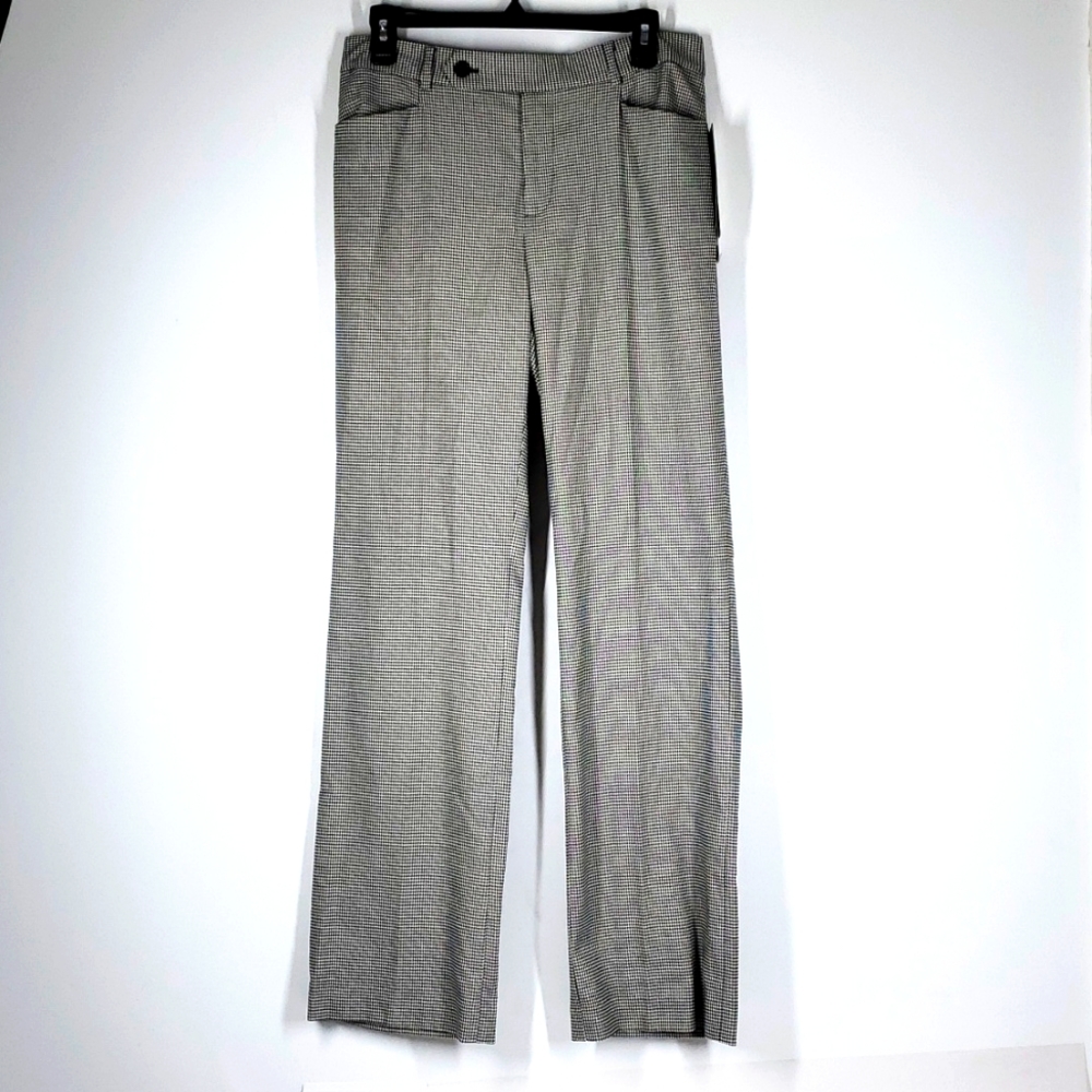Lauren Ralph Lauren Black White Houndstooth Pants Adelle Modern Straight